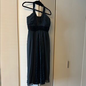 Max & Cleo Blue Ruched Halter Sundress